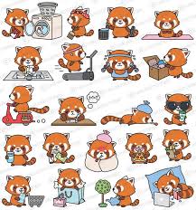 Premium Vector Clipart Kawaii Red Pandas Cute Red Pandas Etsy In 2021 Red Panda Cute Red Panda Cute Doodles