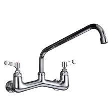 Bwe nsf no lead faucet commercial sink wall mount faucet. Jzbrain Wall Mount Kitchen Faucet Commercial Faucet 8 Inch Center 12 Swing Spout Heavy Duty Brass Wall Mounted Kitchen Sink Faucets Chrome Brushed Buy Online In Aruba At Aruba Desertcart Com Productid 110552392