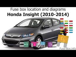 Fuse Box Location And Diagrams Honda Insight 2010 2014