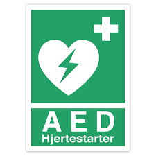 En udendørs hjertestarter er til gavn for alle. Aed Hjertestarter Skilt