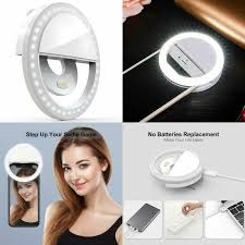 Auxiwa Clip On Selfie Ring Light Rechargeable Battery With 36 Led For Smart Ph 7445005738719 Ebay