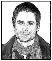 A Doodle Art Work of Rob Lowe by Dan Newburn. Doodle Art is a cross between  a sketch and a drawing.