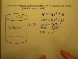 Calculate The Radius Of A Cylinder When Given Its Volume And Height Youtube