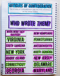 Articles Of Confederation Lesson Plans American History Social Stud Interactive Notebooks Organization Interactive Notebooks Social Studies Middle School