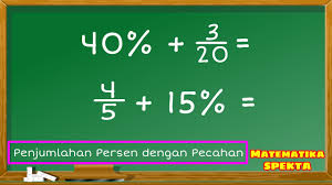 Cara Mudah Penjumlahan Persen Dengan Pecahan 2 Cara Hasil Bentuk Persen Dan Pecahan Biasa Youtube