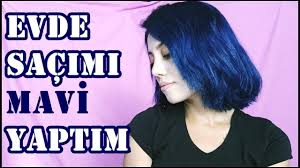 Sacim Mavi Oldu Evde Kolay Sac Acma Ve Boyama Youtube