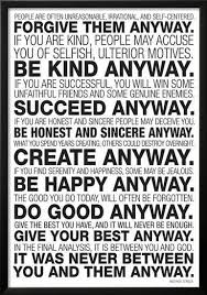 Mother Teresa Anyway Poster Posters Allposters Com Selfish Mothers Mother Quotes Psychology Quotes