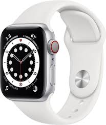 Apple Watch Series 6 Gps Cellular 40mm Silver Aluminum Case With White Sport Band Silver M02n3ll A Best Buy In 2020 Apple Watch Apple Watch Series Buy Apple Watch