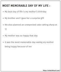 Most Memorable Day Of My Life How To Memorize Things Day Of My Life Essay About Life
