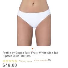Tutti Frutti White Side Tab Hipster Bikini Bottom Nwt