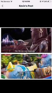Baby Yoda And Mando At Disneyland Yoda Meme Yoda Funny Memes