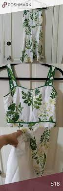 Loft dress poshmark green white floral pattern. Ann Taylor Loft Floral Dress Size 0p Loft Floral Dress Floral Dress Clothes Design