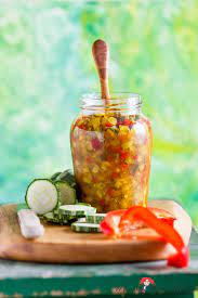 The next morning, rinse in cold water and drain well. Susssaures Zucchini Paprika Chutney Wurzig Und Wohlschmeckend Madam Rote Rube Und Ihre Geniale Landkuche