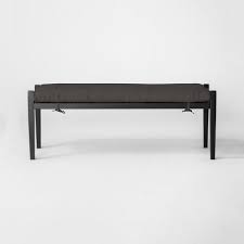 Patio outdoor dining table with umbrella hole 6 person rectangular garden tables. Fairmont Metal Patio Dining Bench Charcoal Threshold Target