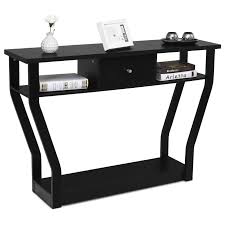 Amazon Com Giantex Console Table Easy Assembly Entryway Table W Storage Drawer And Bottom Shelf Muft In 2020 Modern Console Tables Hall Furniture Black Console Table