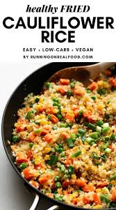 Healthy Vegan Cauliflower Fried Rice Recipe Fried Cauliflower Vegan Cauliflower Tasty Cauliflower