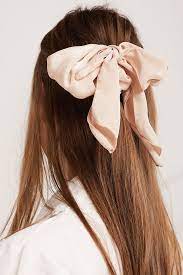 Satin Bow Scrunchie Women S Hair Hats Storets Big Hair Bows Scarf Hairstyles Bow Hairstyle