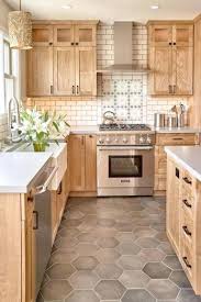 Light wood flooring, ceiling beams and open shelving adds rustic warmth to this space. 40 Farmhouse Kitchen Backsplash Ideas Page 25 Of 40 Topkitchendesigns Farmhouse Kitchen Design Kitchen Design Farmhouse Kitchen Backsplash