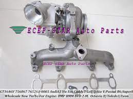 Gt1646v 756867 765261 765261 0004 03g253019l Turbo For Audi A3 Vw Golf Jetta Superb Toledo Leon Bmp Bmm Bvd Dpf Pq35 Pq46 2 0l Vw Eos Replacement Parts Auto