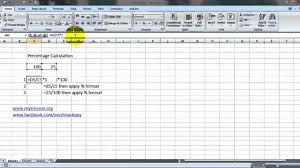 How To Calculate Percentage In Excel Youtube