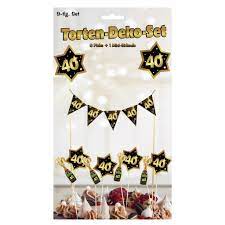 Diese webseite verwendet cookies wir verwenden cookies um inhalte und anzeigen zu personalisieren funktionen für. 9 Tlg Torten Deko Set Sterne Zum 40 Geburtstag In Schwarz Gold Unikum Geschenke