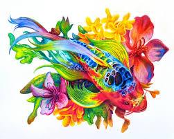 Also if you'd like to learn more about these cool fish, check out the wikipedia article. Colored Pencil Rainbow Koi Fish Drawing