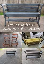 My Repurposed Life How To Make A Chair Bench Diy Bench Outdoor Furniture Projects Making A Bench