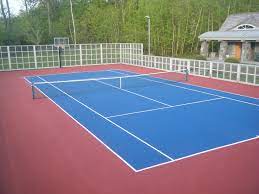 They have the best ratings in all categories for ball bounce, force reduction, low abrasion, high traction, and slip resistance. Backyard Tennis Basketball Courts