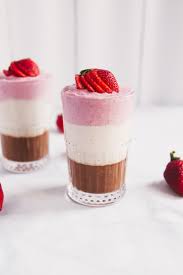 Layered Banana Split Protein Smoothie Ambitious Kitchen Protein Smoothie Smoothie Recipes Healthy Banana Split Smoothie