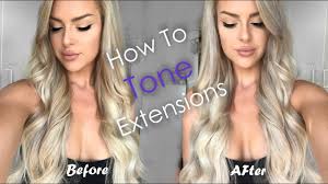 Also sharing my favourite products i love to use that keep the hair feeling hydrated. How To Make Your Extensions Ashy Toning Hair Extensions Youtube