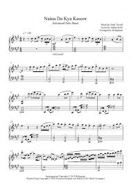 Naina Da Kya Kasoor Advanced Piano Notes Solo Sheet Music Pdf Sheet Music Sheet Music Pdf Learn Piano