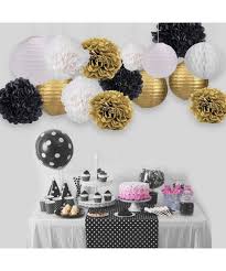 Black And Gold Pom Poms Decorations Black Gold Party Decoration Party Decor Tissue Paper Pom Pom Tassel Garland Polka Dot Tissue Poms Paper Garland For Wedding Baby Shower Decoration Bridal Shower Black And Gold Party Decorations Gold