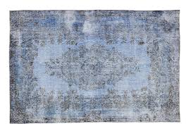 All rug sizes are approximate. 5 X 8 Vintage Turkish Rug Light Blue Overdyed Sylviane Revival