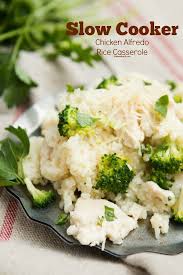 Slow Cooker Chicken Alfredo Rice Casserole Recipe Recipe Slow Cooker Chicken Recipes Easy Casserole Recipes