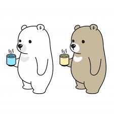 Bear Vector Polar Bear Drink Tea Coffee Water Vector