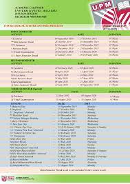 Mpp upm mppupm akademik kalendar akademik program فيسبوك. Academic Calender 2019 2020 Faculty Of Agriculture