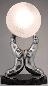 Les spécialistes du mobilier depuis. Art Deco Silvered Lamp Of Two Seal Playing With A Ball Deconamic