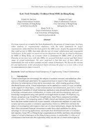 Pdf Low Tech Virtuality Evidence From Smes In Hong Kong