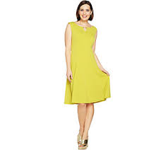 Susan Graver Liquid Knit Sleeveless Dress With Keyhole Trim Qvc Com Dresses Cute Outfits Dresses For Work