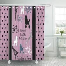 Ambesonne's shower curtains can be great possible choices of gifts too. Pink France Poodle In Paris Bike Eiffel Tower Teen Shower Curtain 60x72inch 150x180cm Buy From 25 On Joom E Commerce Platform