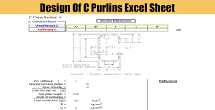 Design Of C Purlins Excel Sheet Engineering Discoveries