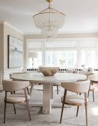 Effortlessly create a rustic, country farm look or bring a classic feel to a more for the classic combination, pair your cream oak dining chairs with a classic, handcrafted oak dining table or for a more adventurous, choice opt for. Round Gray Oak Dining Table With Cream Leather Dining Chairs Contemporary Dining Room