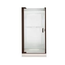 American Standard Euro 36 In X 65 In Semi Frameless Continuous Hinged Pivot Shower Door In Oil Rubbed Bronze With Clear Glass Am0305d 400 224 The Home Depot
