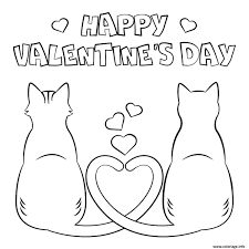 Valentine also lie at the reliquary of roquemaure, gard, france, in the st. Coloriage Joyeuse Saint Valentin Par Deux Chats Amoureux Dessin St Valentin A Imprimer