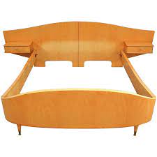Mid Century Modern Double Bed With Floating Night Tables Circa 1950s Modern Double Beds Mid Century Modern Bedroom Furniture Modern Bed