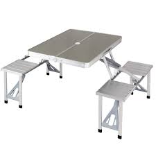 Amazon Com Giantex Aluminum Folding Picnic Table Portable Indoor Outdoor Suitcase Camping Table With Camping Table Camping Picnic Table Folding Picnic Table