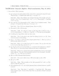 Polynomials Abstract Algebra Solved Exam Docsity