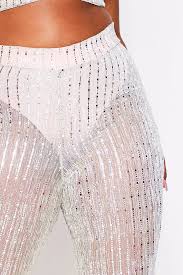 Glitter High Waist Pants Misspap Uk