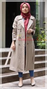 Sik Tesettur Trenckot Trenckot Retro Tarzi Moda Tasarimcilari