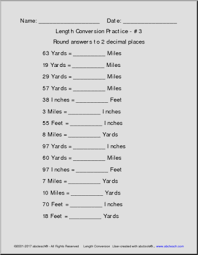 If you are measuring the marine or air, it means you are converting from the nautical miles to yards, then there are 2025.3718285 yards in a nautical mile. Measurement And Data Practice Length Conversion U S Standard Conversions Abcteach